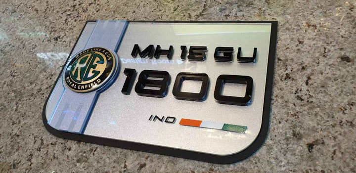 Acrylic Number Plate – Royal Enfield & Universal Fit (Design 2)