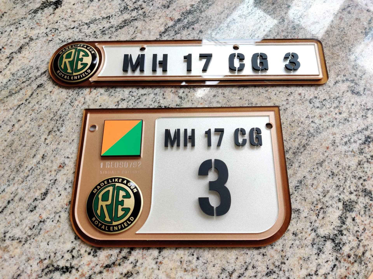 Acrylic Number Plates for Royal Enfield & Universal Bikes