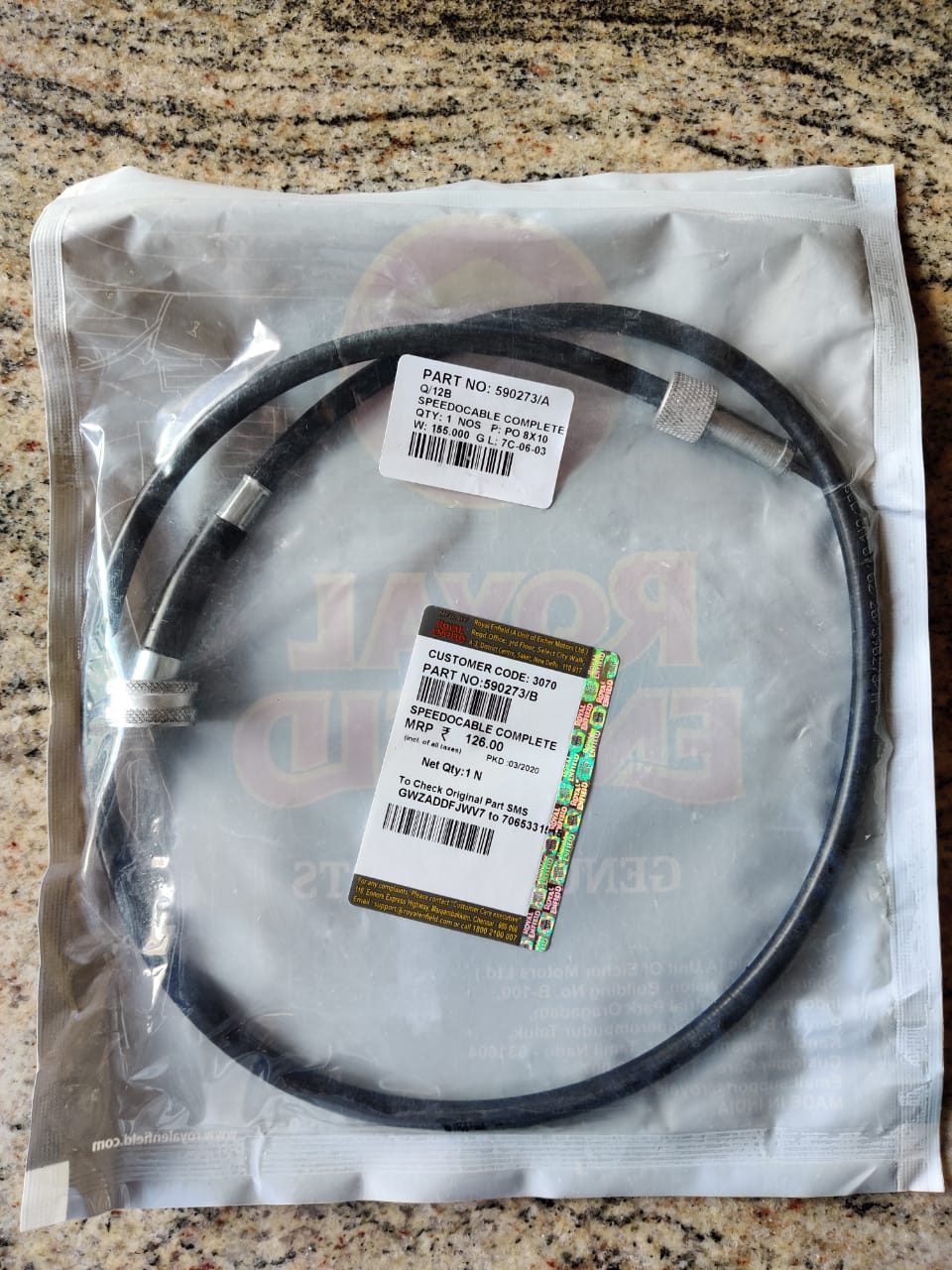 Speedometer Cable UCE Engine image 0