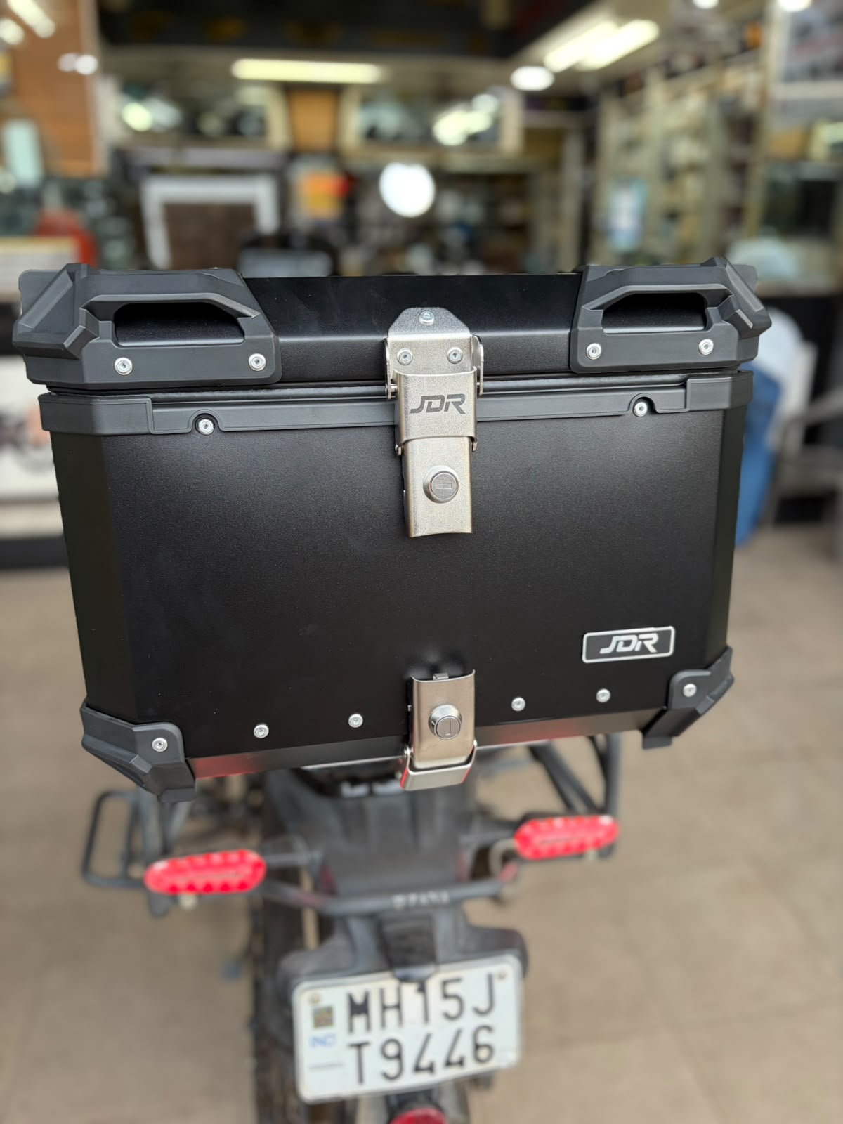 JDR Aluminium Top Box 55L for Motorcycles – Black