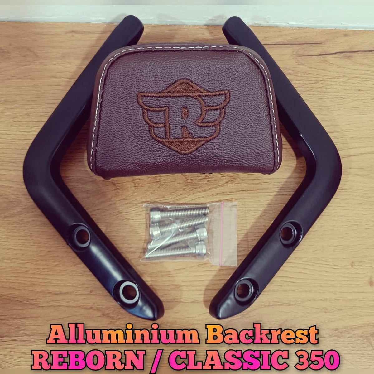 BACKREST WITH MOUNTS (REBORN TYPE) - VENDOR QUALITY - BLACK/BROWN image 1