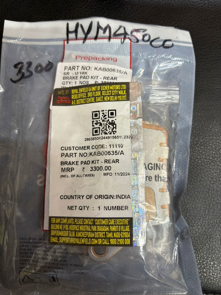 HIMALAYAN 450 BRAKE PADS - ORIGINAL image 0