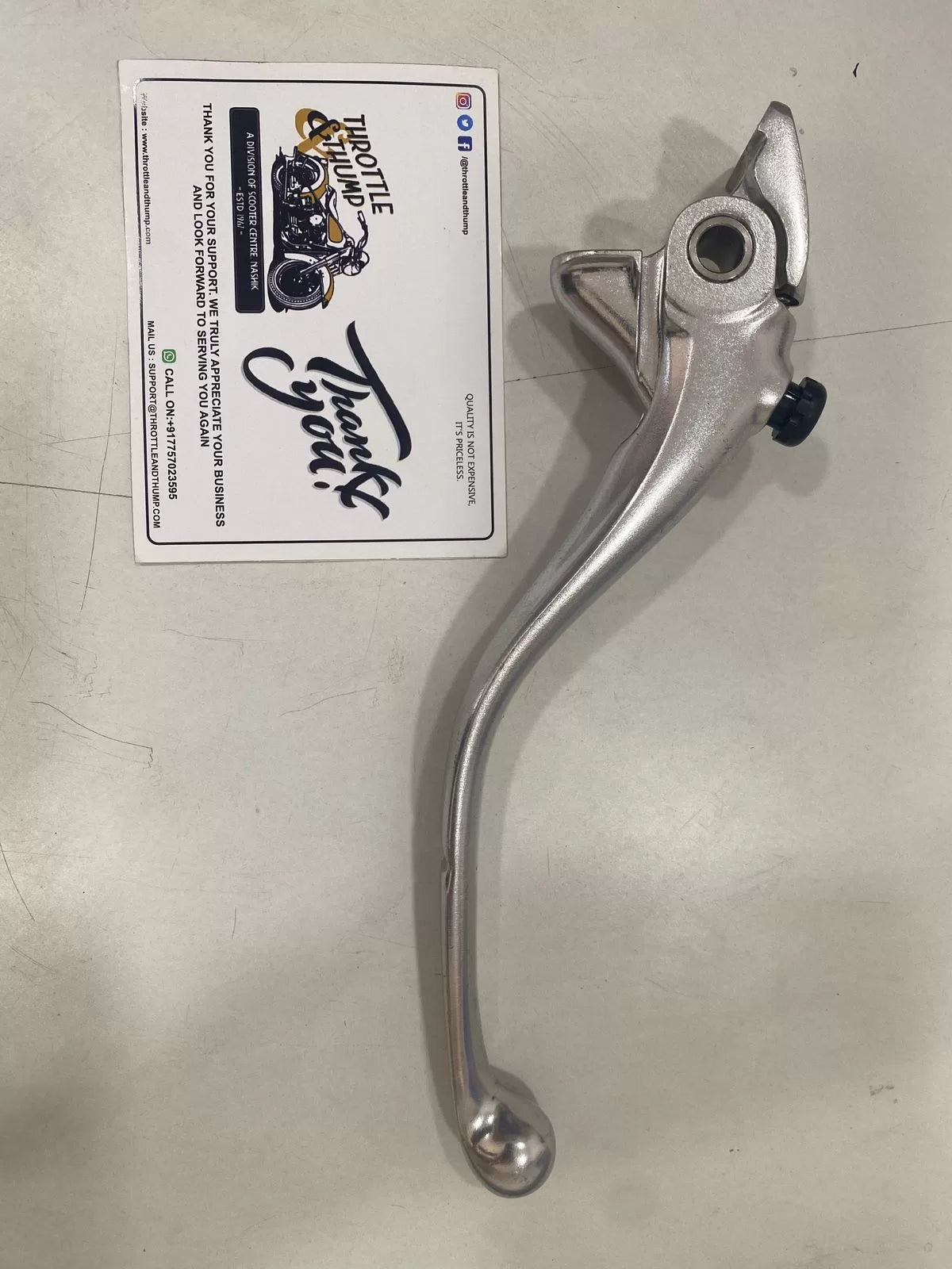 ADJUSTABLE BRAKE LEVER - VENDOR QUALITY - SILVER image