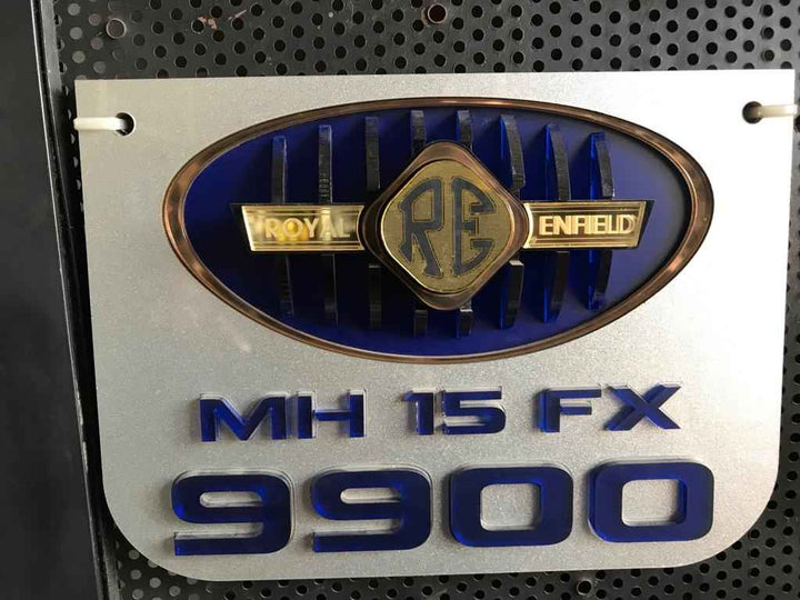 Acrylic Number Plate – Royal Enfield & Universal Fit (Design 3)
