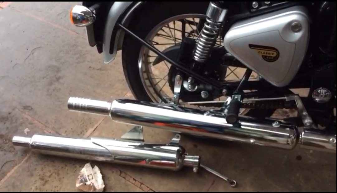 Long Bottle Punjab Chrome Exhaust for Royal Enfield – Loud Lion's Roar Sound, Fits All RE Models (New Engine, Post-2008)